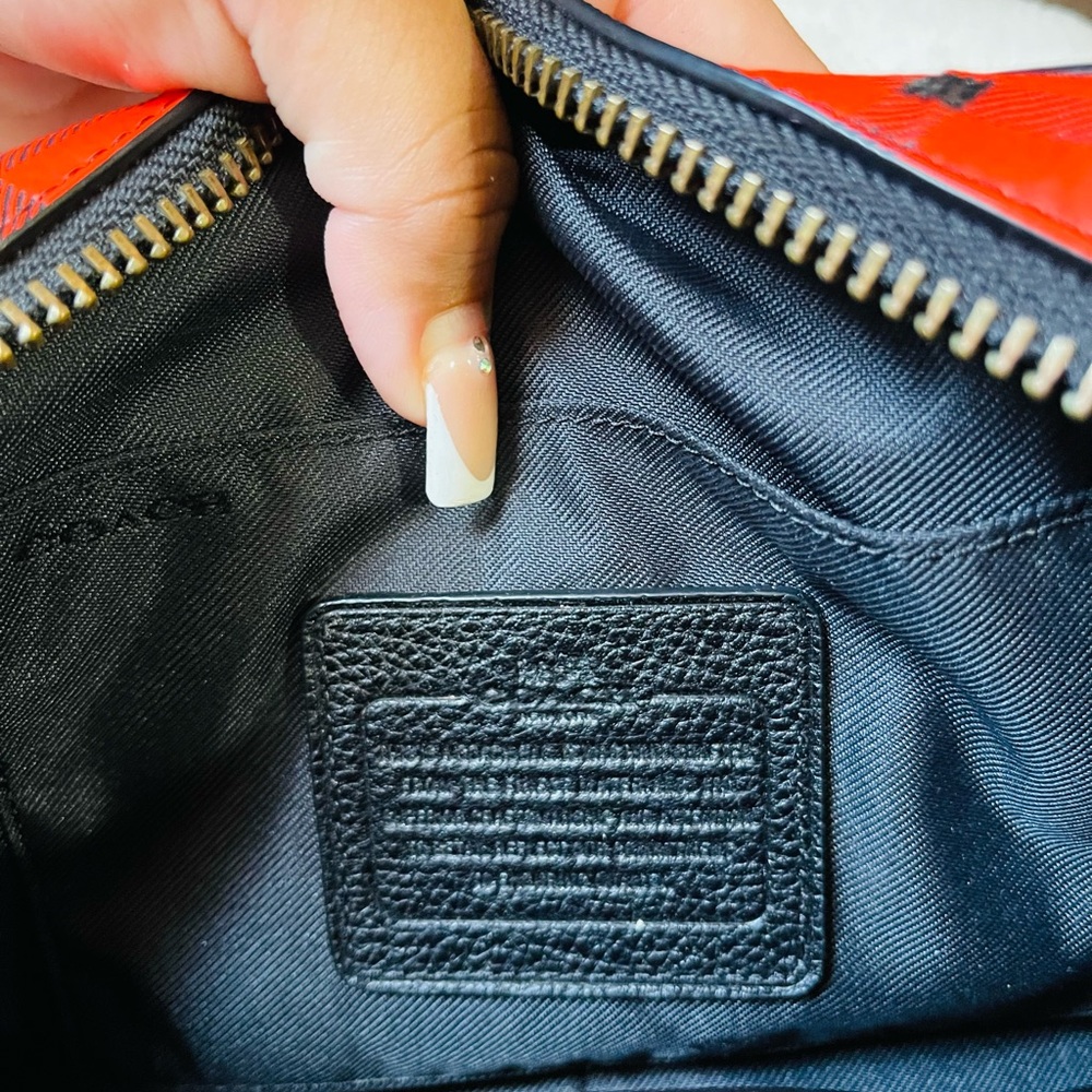 Coach Vibrant Red and Black Plaid Crossbody Bag - Picture 4 of 5